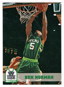 Ken Norman - Milwaukee Bucks (NBA Basketball Card) 1993-94 Hoops # 364 Mint