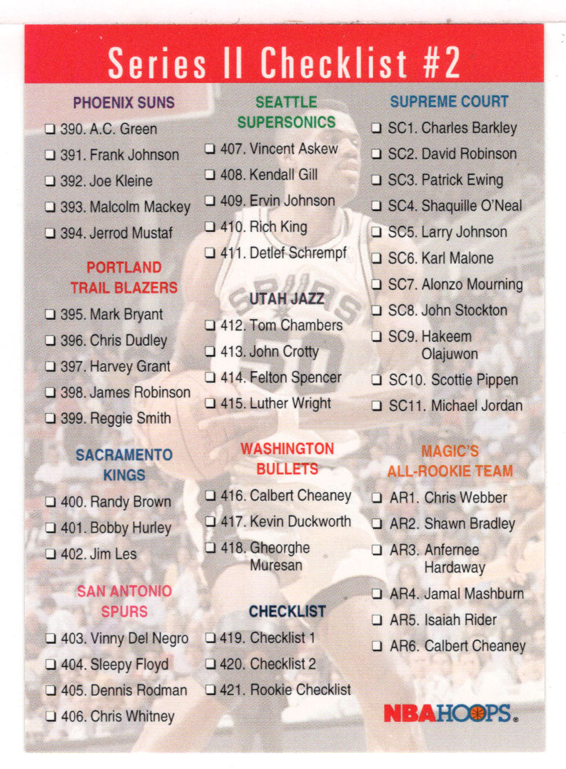 Nba Checklist.pdf Checklist # 2 - Series 2 - David Robinson (NBA Basketball Card) 1993-9 ...