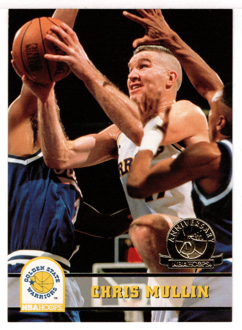 Chris Mullin - Golden State Warriors - Fifth Anniversary Gold (NBA Basketball Card) 1993-94 Hoops # 73 Mint