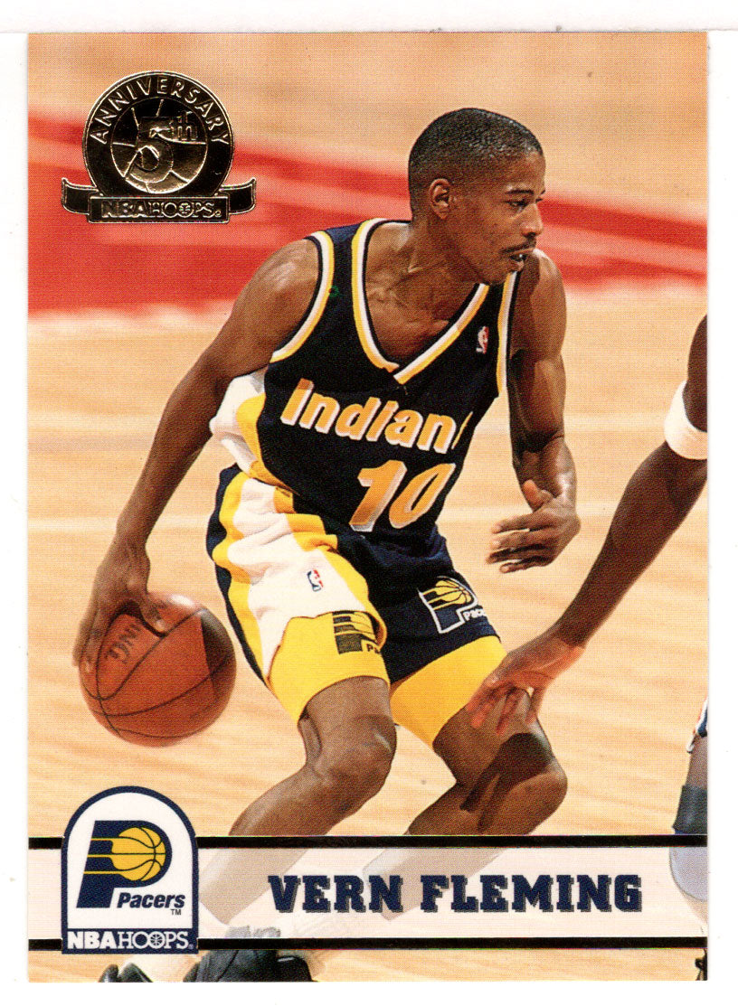 Vern Fleming - Indiana Pacers - Fifth Anniversary Gold (NBA Basketball Card) 1993-94 Hoops # 85 Mint