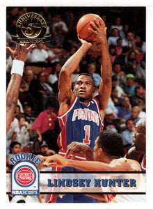 Lindsey Hunter - Detroit Pistons - Fifth Anniversary Gold (NBA Basketball Card) 1993-94 Hoops # 333 Mint