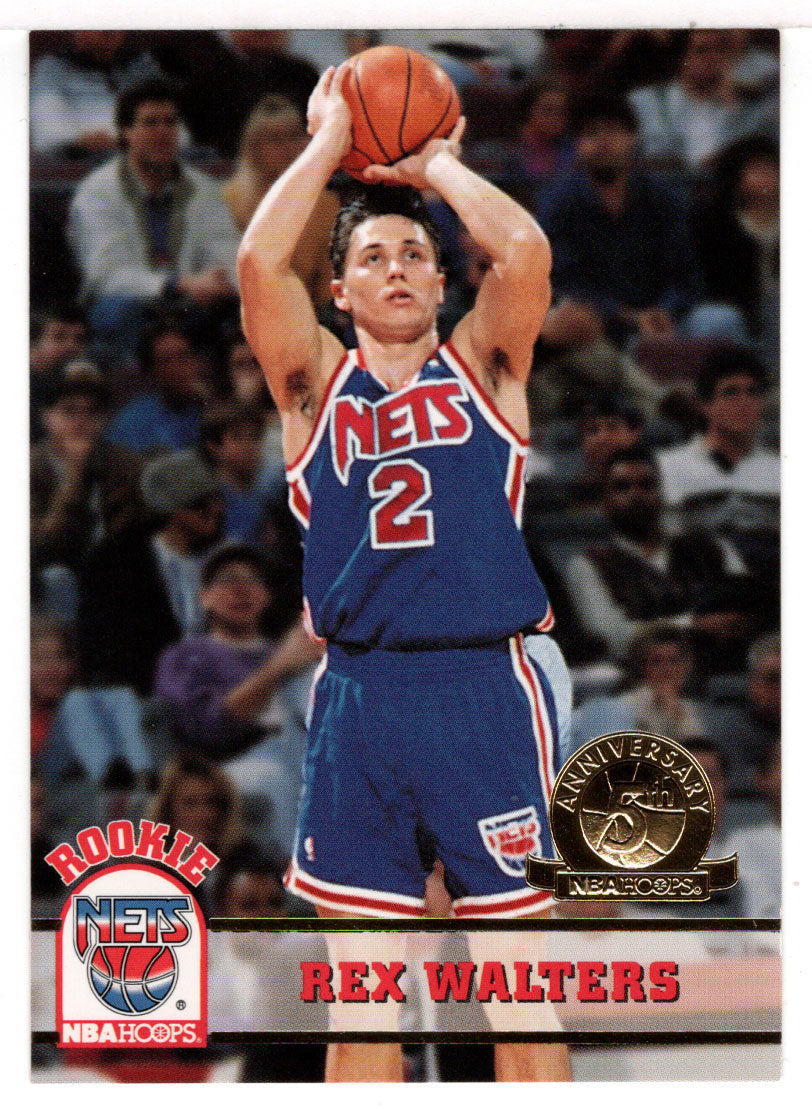 Rex Walters - New Jersey Nets - Fifth Anniversary Gold (NBA Basketball Card) 1993-94 Hoops # 374 Mint