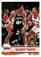 Sleepy Floyd - San Antonio Spurs - Fifth Anniversary Gold (NBA Basketball Card) 1993-94 Hoops # 404 Mint