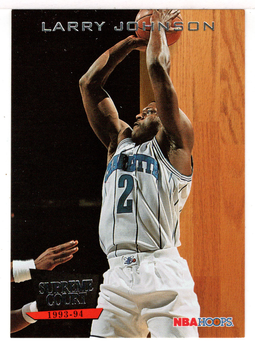 Larry Johnson - Charlotte Hornets - Supreme Court - Fifth Anniversary Gold (NBA Basketball Card) 1993-94 Hoops # SC 5 Mint