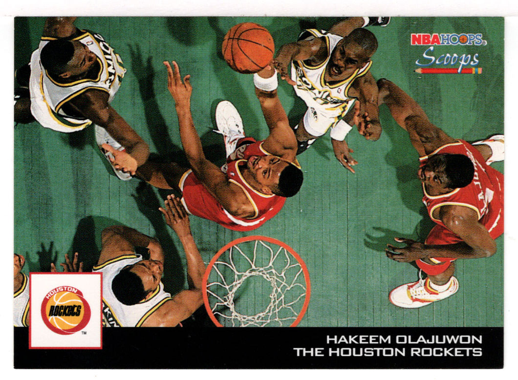 Hakeem Olajuwon - Houston Rockets - Scoops (NBA Basketball Card) 1993-94 Hoops # HS 10 Mint