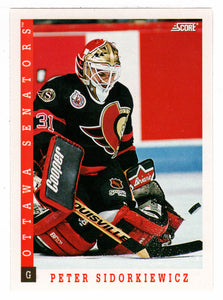 Peter Sidorkiewicz - Ottawa Senators (NHL Hockey Card) 1993-94 Score # 102 Mint