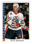 Dave Manson - Edmonton Oilers (NHL Hockey Card) 1993-94 Score # 127 Mint