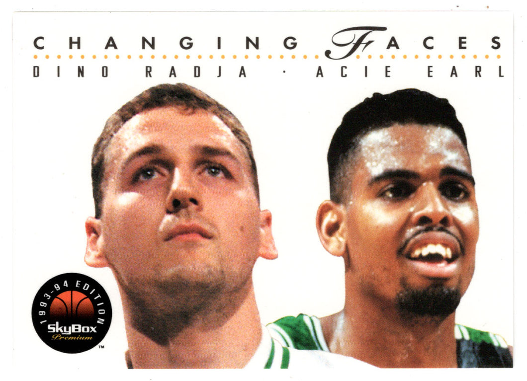 Dino Radja - Acie Earl - Boston Celtics - Changing Faces (NBA Basketball Card) 1993-94 SkyBox Premium # 293 Mint