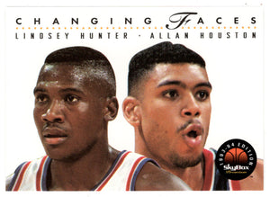 Lindsey Hunter - Allan Houston - Detroit Pistons - Changing Faces (NBA Basketball Card) 1993-94 SkyBox Premium # 299 Mint