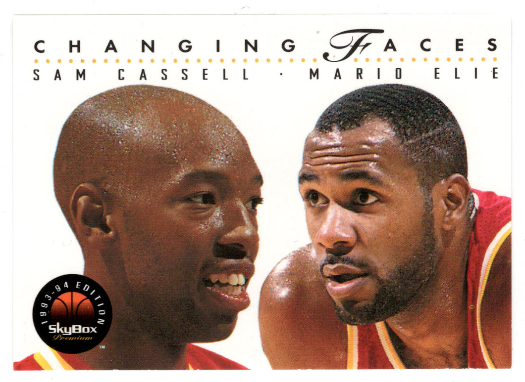 Sam Cassell - Mario Elie - Houston Rockets - Changing Faces (NBA Basketball Card) 1993-94 SkyBox Premium # 301 Mint