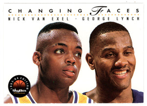 Nick Van Exel - George Lynch - Los Angeles Lakers - Changing Faces (NBA Basketball Card) 1993-94 SkyBox Premium # 304 Mint