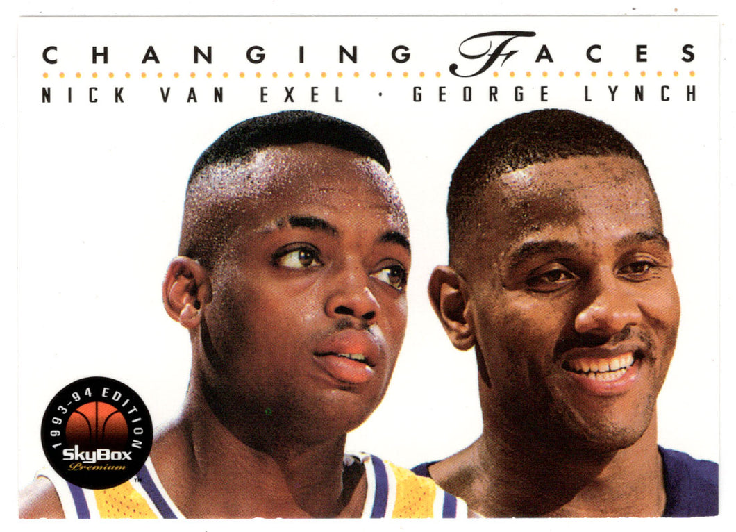 Nick Van Exel - George Lynch - Los Angeles Lakers - Changing Faces (NBA Basketball Card) 1993-94 SkyBox Premium # 304 Mint