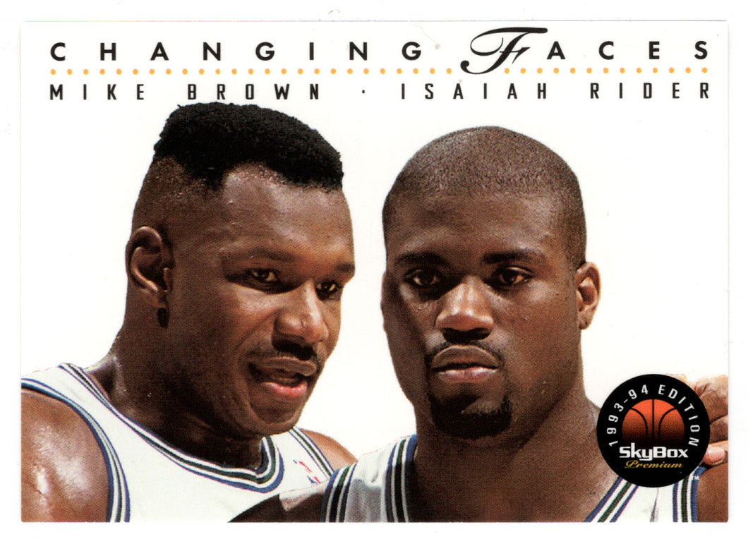 Mike Brown - Isaiah Rider - Minnesota Timberwolves - Changing Faces (NBA Basketball Card) 1993-94 SkyBox Premium # 307 Mint