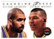 Felton Spencer - Luther Wright - Utah Jazz - Changing Faces (NBA Basketball Card) 1993-94 SkyBox Premium # 317 Mint