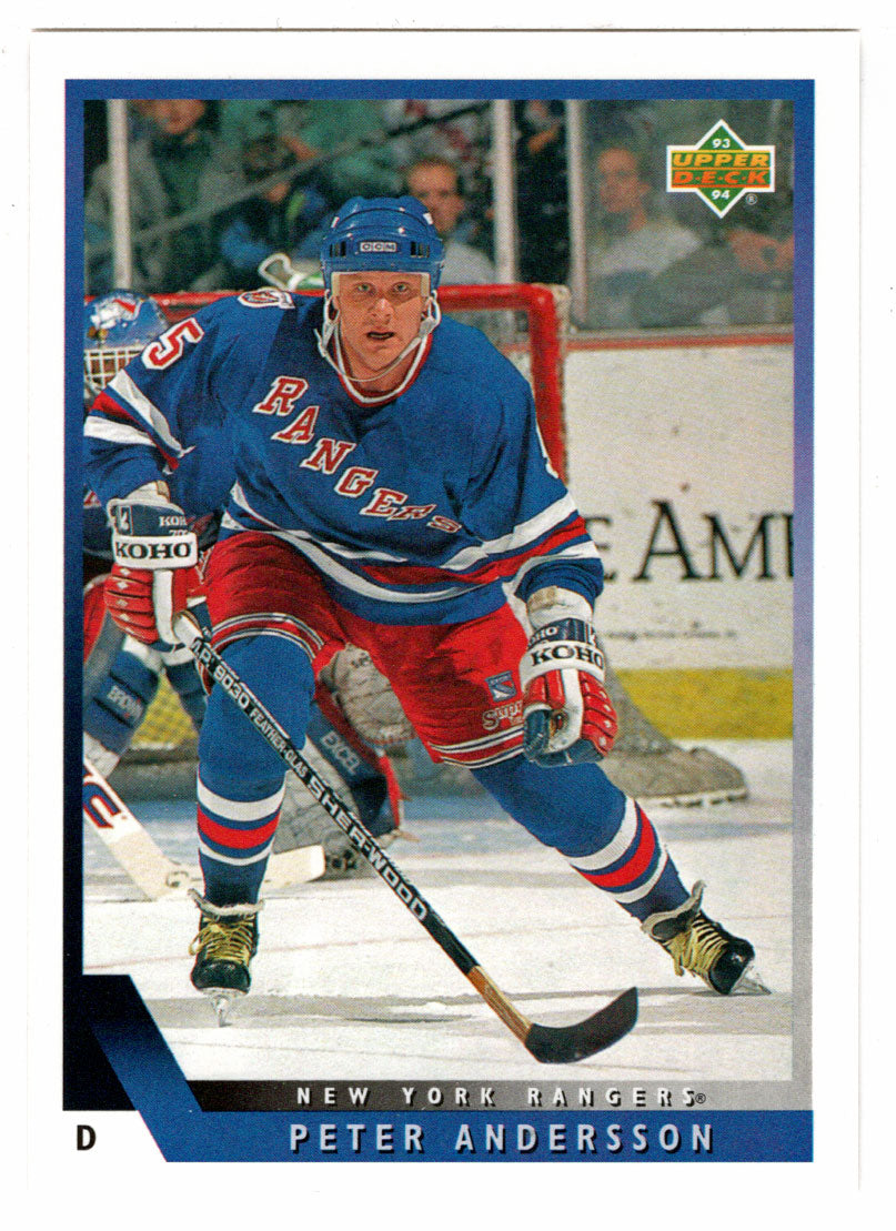 Peter Andersson - New York Rangers (NHL Hockey Card) 1993-94 Upper Deck # 71 Mint