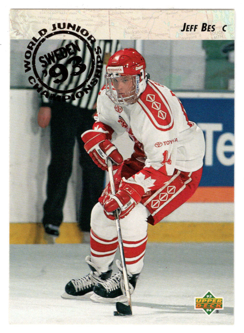 Jeff Bes RC - Team Canada (1993 World Junior Championships) (NHL Hockey Card) 1993-94 Upper Deck # 255 Mint