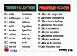 Checklist # 5 (NFL Football Card) 1993 Skybox Premium # 270 Mint
