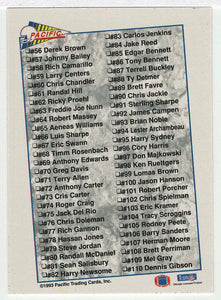 Checklist # 1 (# 1 - # 110) (NFL Football Card) 1993 Pacific # NNO Mint
