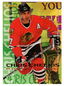 Chris Chelios - Chicago Blackhawks (NHL Hockey Card) 1994-95 Fleer # 39 Mint