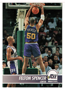 Felton Spencer - Utah Jazz (NBA Basketball Card) 1994-95 Hoops # 213 Mint