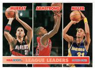 Tracy Murray - B.J. Armstrong - Reggie Miller - League Leaders (NBA Basketball Card) 1994-95 Hoops # 252 Mint