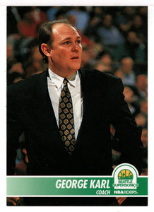 George Karl - Seattle SuperSonics - NBA Coach (NBA Basketball Card) 1994-95 Hoops # 294 Mint