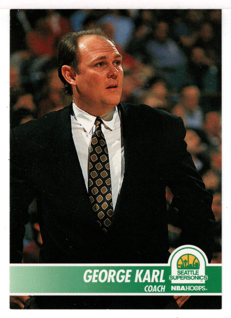 George Karl - Seattle SuperSonics - NBA Coach (NBA Basketball Card) 1994-95 Hoops # 294 Mint
