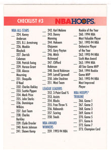 Checklist # 3 (NBA Basketball Card) 1994-95 Hoops # 300 Mint