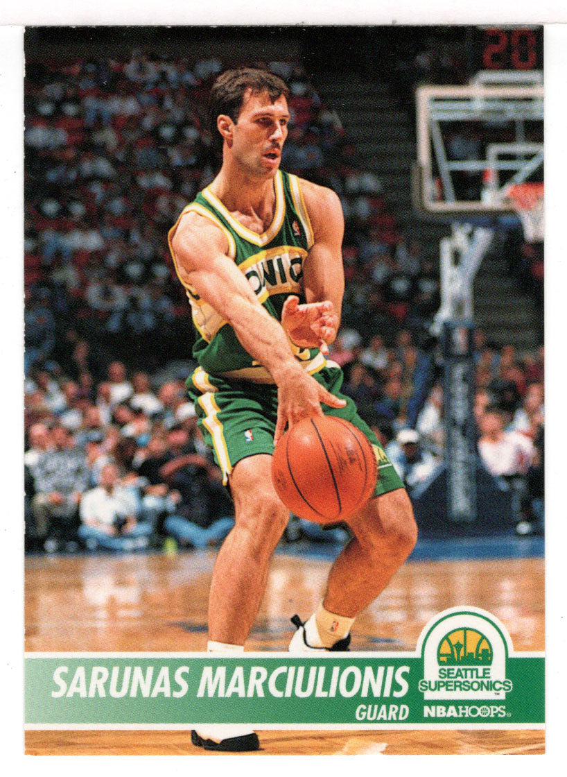Sarunas Marciulionis - Seattle SuperSonics (NBA Basketball Card) 1994-95 Hoops # 374 Mint