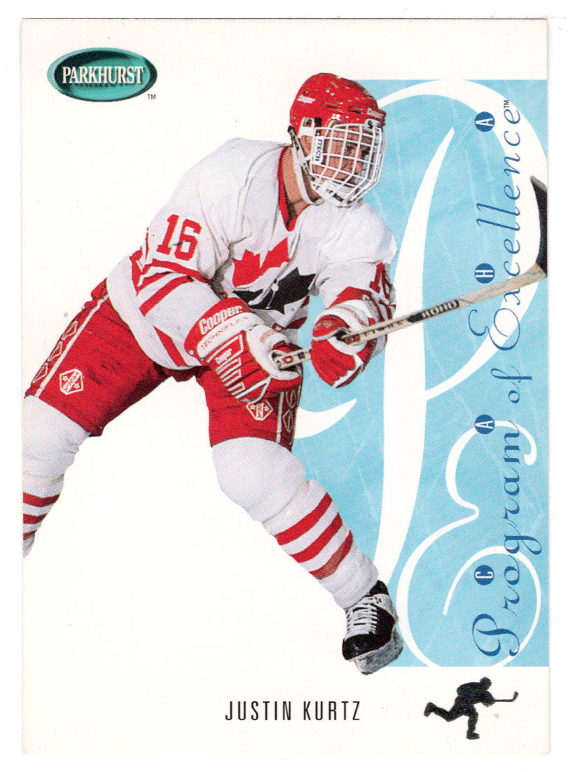 Justin Kurtz - Program of Excellence (NHL Hockey Card) 1994-95 Parkhurst SE # SE 262 Mint