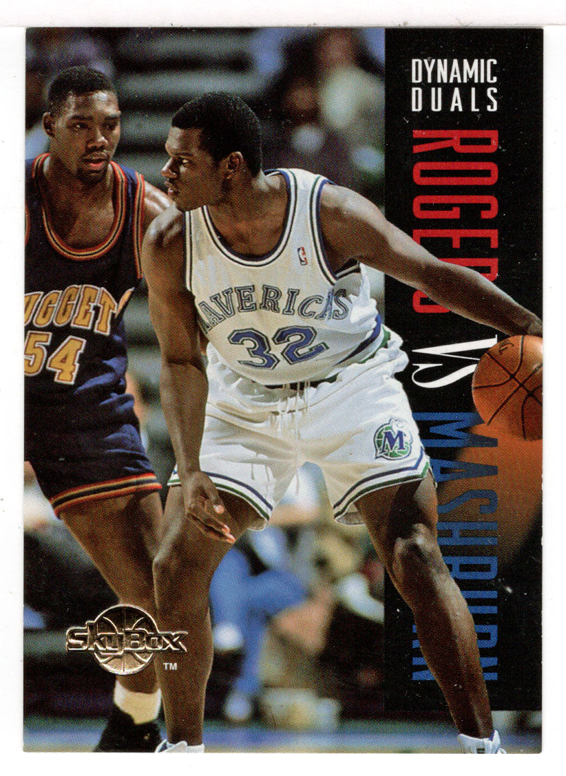 Rodney Rogers - Jamal Mashburn - Denver Nuggets - Dallas Mavericks - Dynamic Duals (NBA Basketball Card) 1994-95 SkyBox Premium # 188 Mint