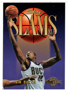Vin Baker - Milwaukee Bucks - Sky Slams (NBA Basketball Card) 1994-95 SkyBox Premium # 301 Mint