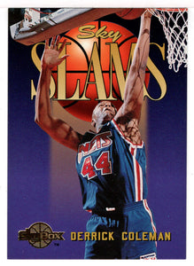 Derrick Coleman - New Jersey Nets - Sky Slams (NBA Basketball Card) 1994-95 SkyBox Premium # 303 Mint
