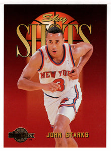 John Starks - New York Knicks - Sky Shots (NBA Basketball Card) 1994-95 SkyBox Premium # 323 Mint