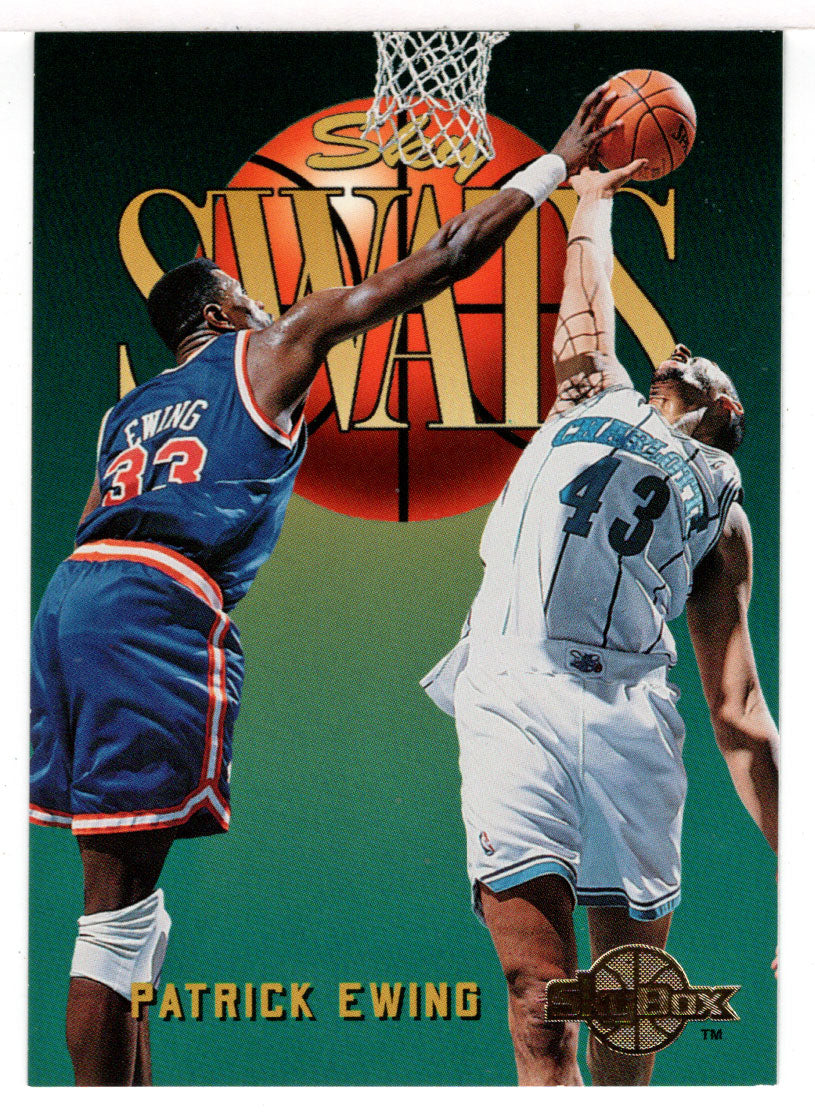 Patrick Ewing - New York Knicks - Sky Swats (NBA Basketball Card) 1994-95 SkyBox Premium # 328 Mint