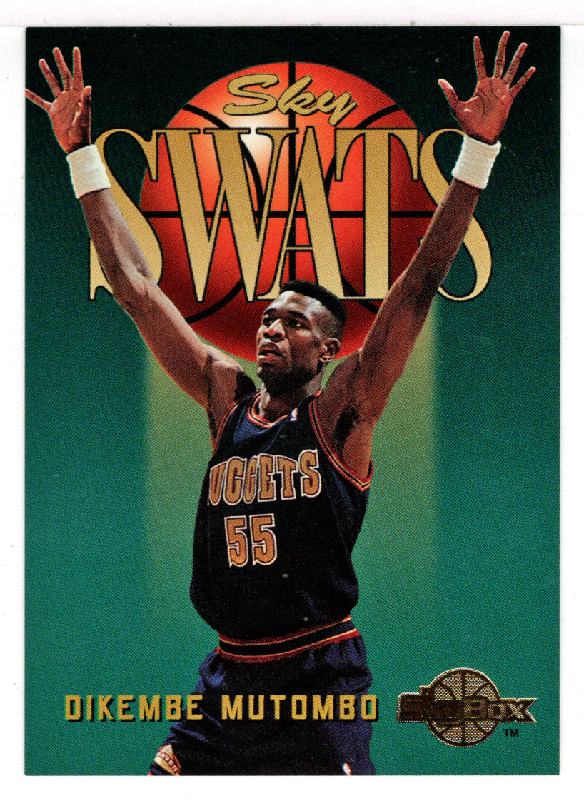 Dikembe Mutombo - Denver Nuggets - Sky Swats (NBA Basketball Card) 1994-95 SkyBox Premium # 332 Mint