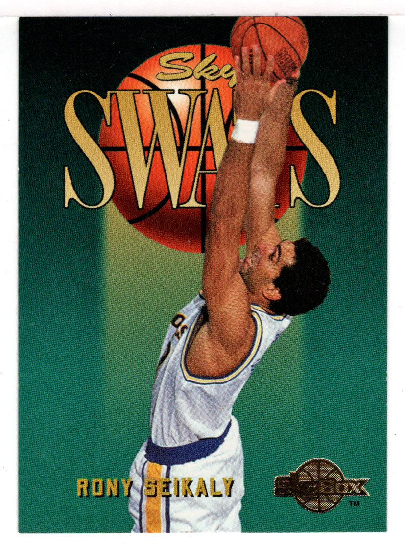 Rony Seikaly - Golden State Warriors - Sky Swats (NBA Basketball Card) 1994-95 SkyBox Premium # 337 Mint