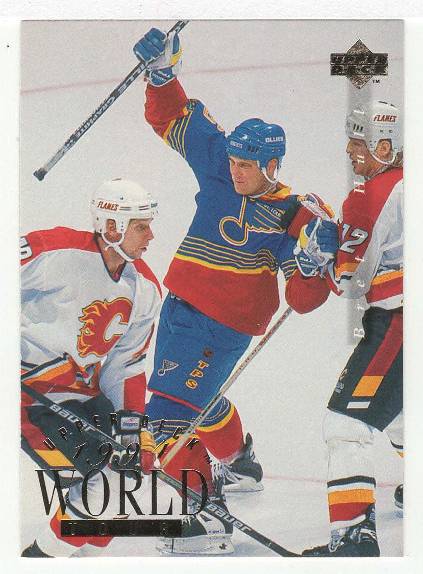 Brett Hull - St. Louis Blues - 1994 World Tour (NHL Hockey Card) 1994-95 Upper Deck # 569 Mint