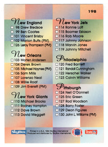 Checklist # 2 (NFL Football Card) 1994 Skybox Premium # 198 Mint
