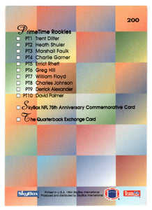 Checklist # 4 (NFL Football Card) 1994 Skybox Premium # 200 Mint