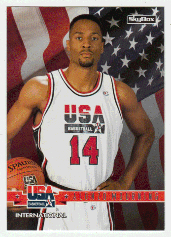 Alonzo Mourning - International (NBA Basketball Card) 1994 Skybox USA # 1 Mint