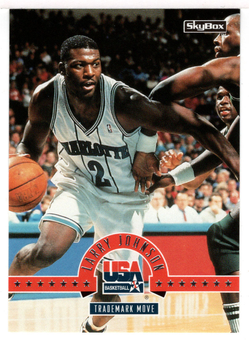 Larry Johnson - Trademark Move (NBA Basketball Card) 1994 Skybox USA # 11 Mint