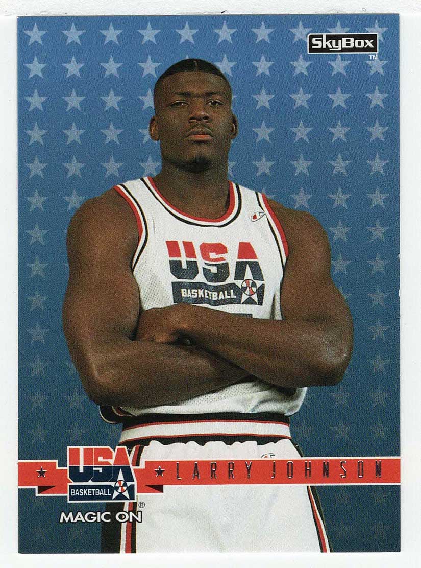 Larry Johnson - Magic On (NBA Basketball Card) 1994 Skybox USA # 12 Mint