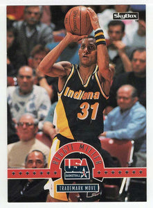 Reggie Miller - Trademark Move (NBA Basketball Card) 1994 Skybox USA # 77 Mint