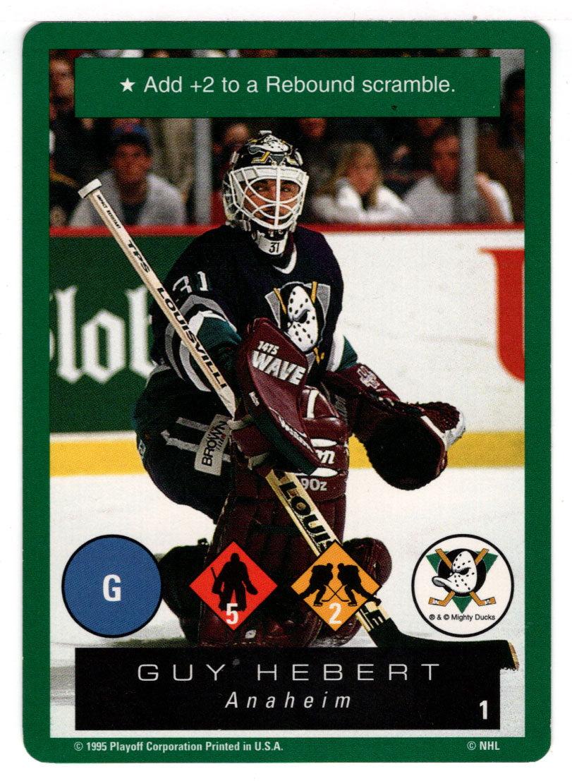 Guy Hebert - Anaheim Ducks (NHL Hockey Card) 1995-96 Playoff One on One # 1 Mint