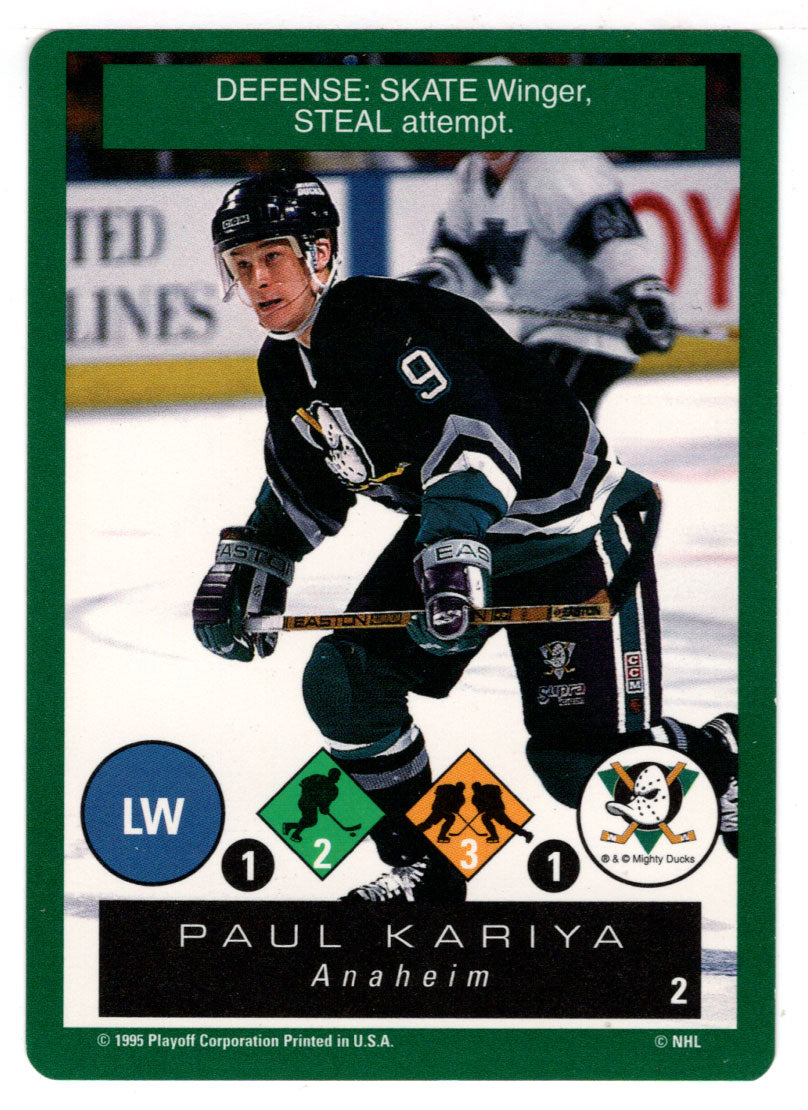 Paul Kariya - Anaheim Ducks (NHL Hockey Card) 1995-96 Playoff One on One # 2 Mint