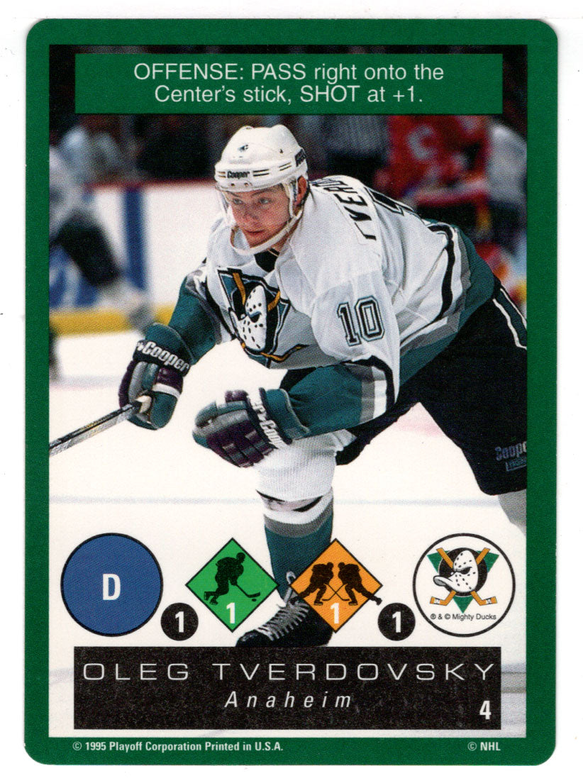 Oleg Tverdovsky - Anaheim Ducks (NHL Hockey Card) 1995-96 Playoff One on One # 4 Mint