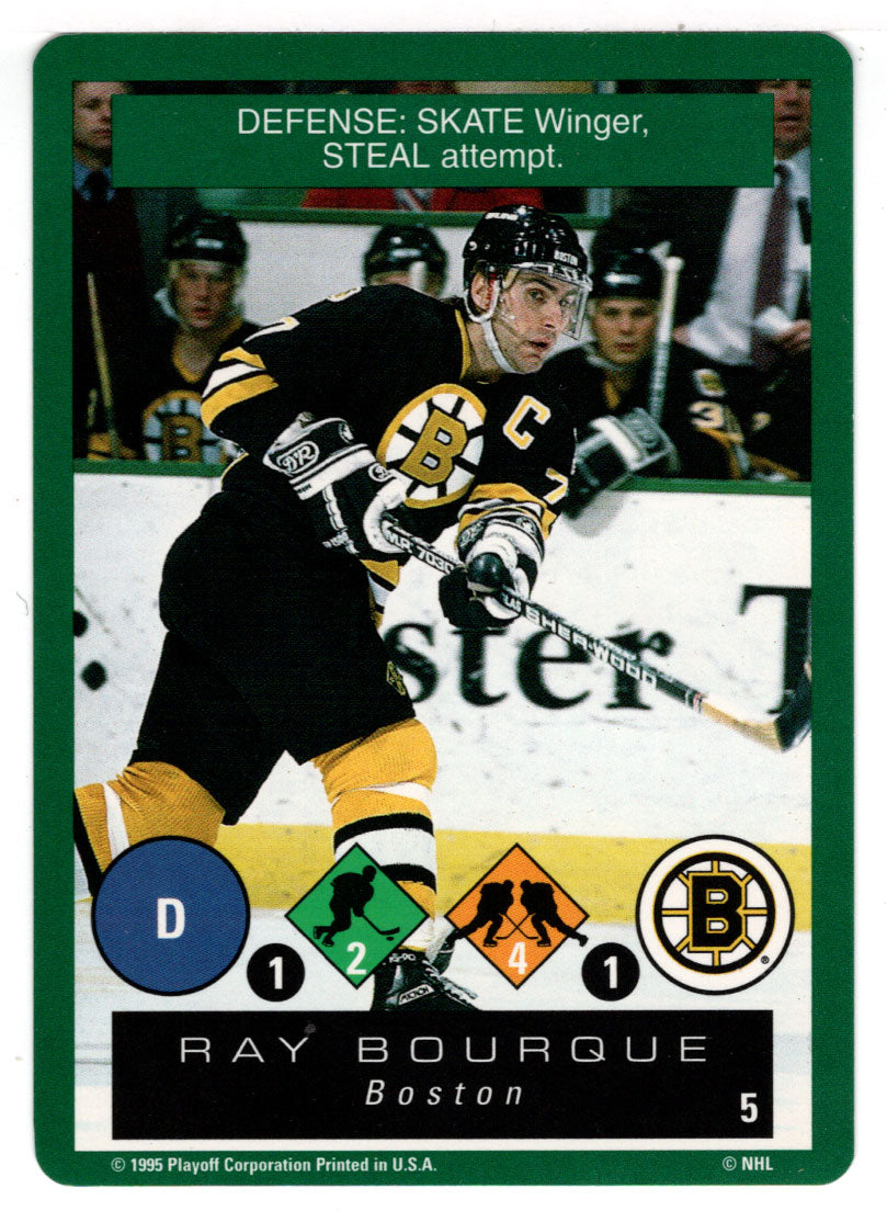 Ray Bourque - Boston Bruins (NHL Hockey Card) 1995-96 Playoff One on One # 5 Mint