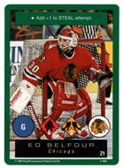 Ed Belfour - Chicago Blackhawks (NHL Hockey Card) 1995-96 Playoff One on One # 21 Mint
