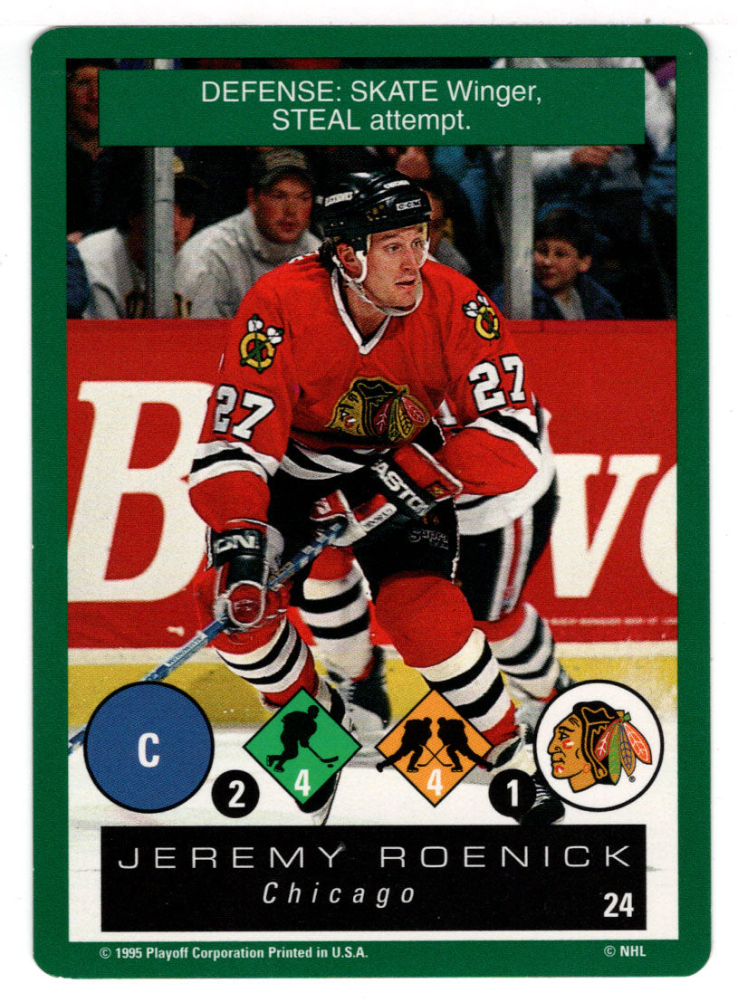 Jeremy Roenick - Chicago Blackhawks (NHL Hockey Card) 1995-96 Playoff One on One # 24 Mint